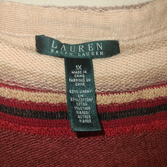 Ralph Lauren Linen Fall Colors Pattern Sleeveless Sweater 1X - Picture 4 of 8